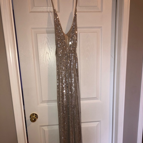 Silver Sequin Prom Dress - Only Worn at Photoshoot - Picture 2 of 4
